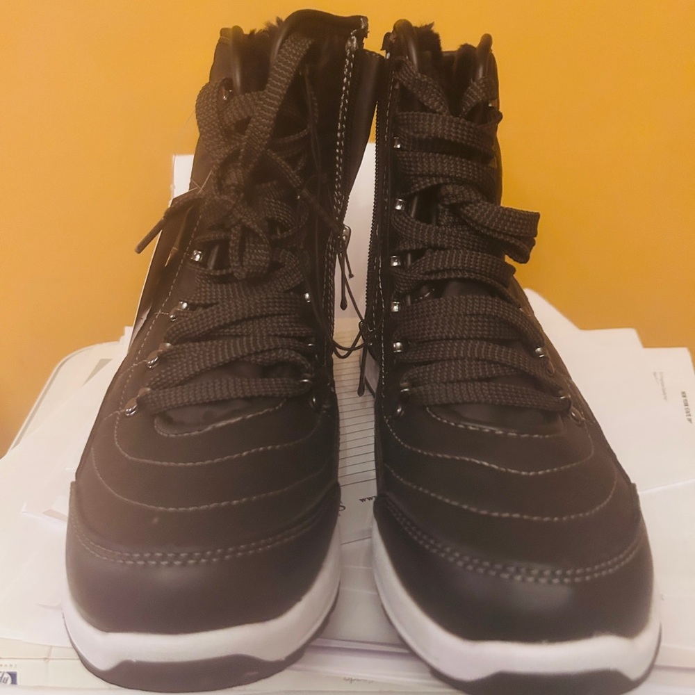 Black and White High-Top Boot Casual Comfort